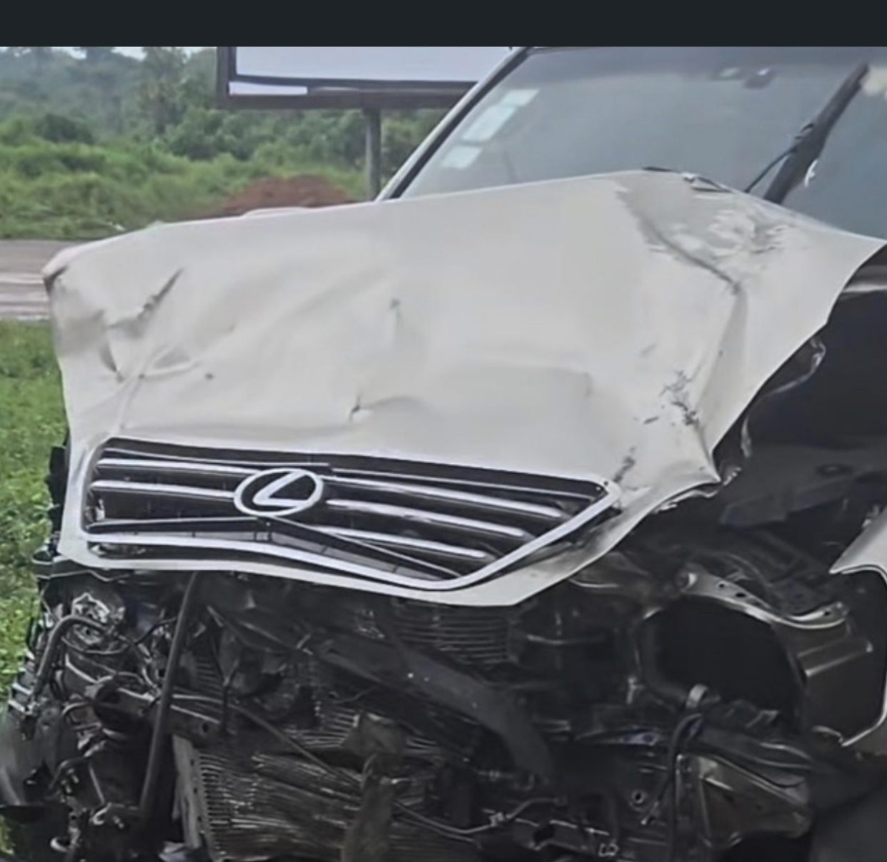 Crashed vehicle